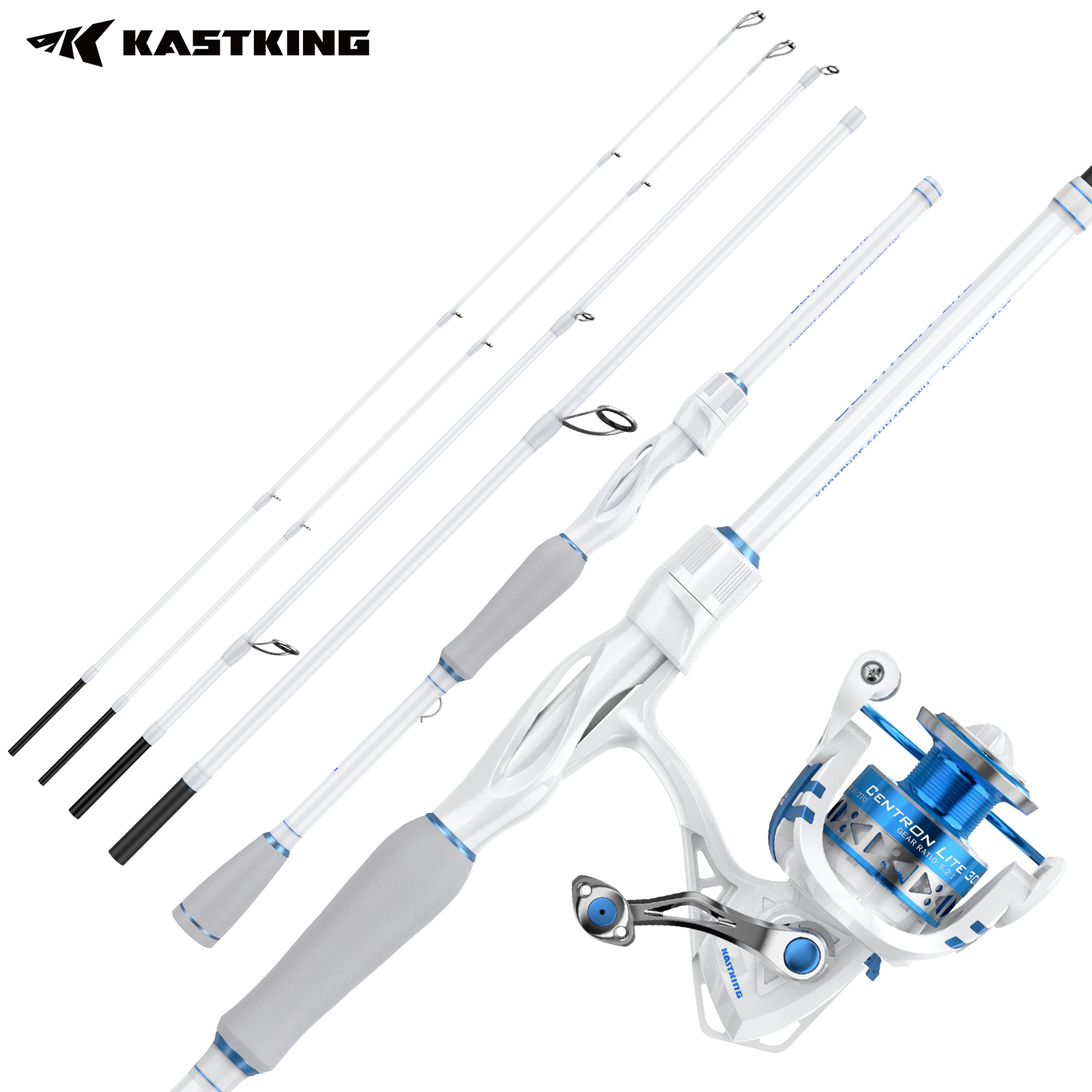 Fishing Rod Spinning - KastKing Centron Lite Reise-Spinnruten-Set, Packbare Spinnruten-Kombos,