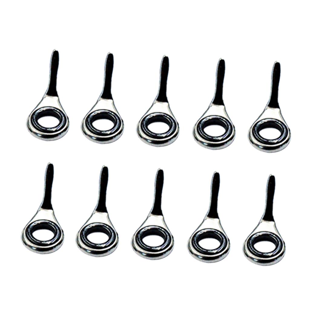 Fishing Rod Tip Replacement - Set mit 10 Teleskop-Angelrutenführungen, Führungsösen-Sets, Spitzenreparatur-Kit,