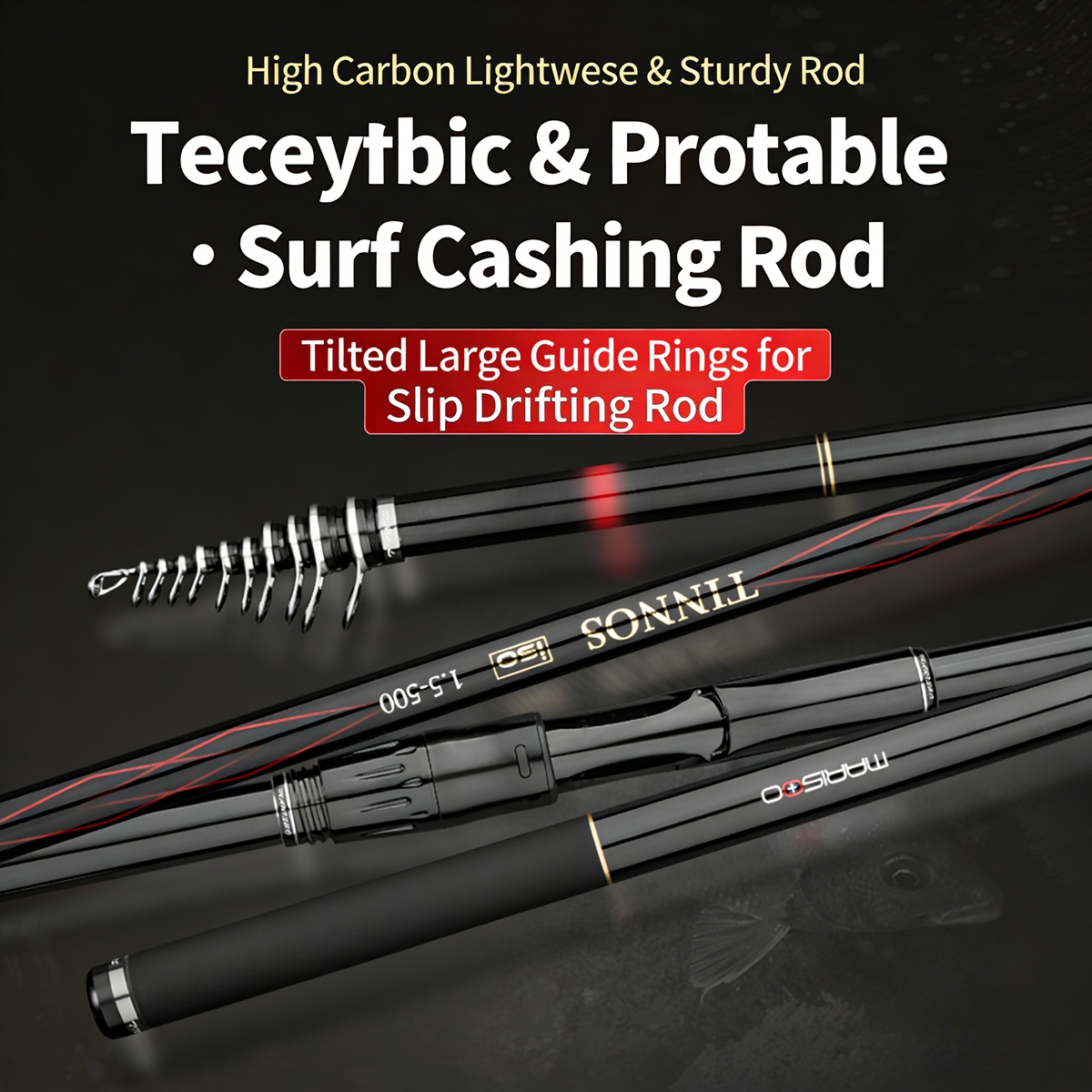 Fishing Rod Surf - MARISOO TINNOS 30T Kohlefaser Ultra-Harte Surf-Angelrute