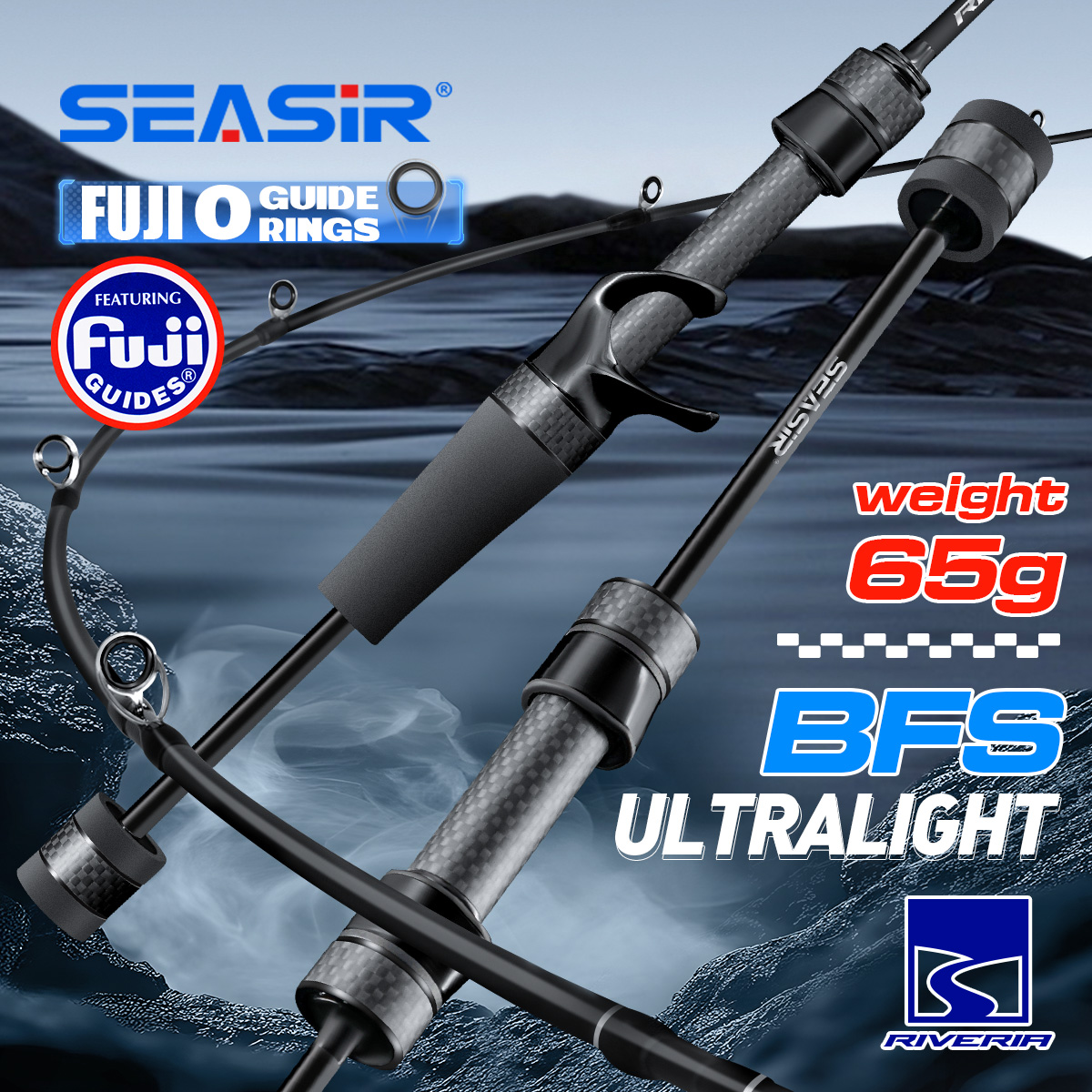 Fishing Rod Ice - Seasir Riveria BFS Ultraleichte Spining-Baitcasting-Angelrute, FUJI
