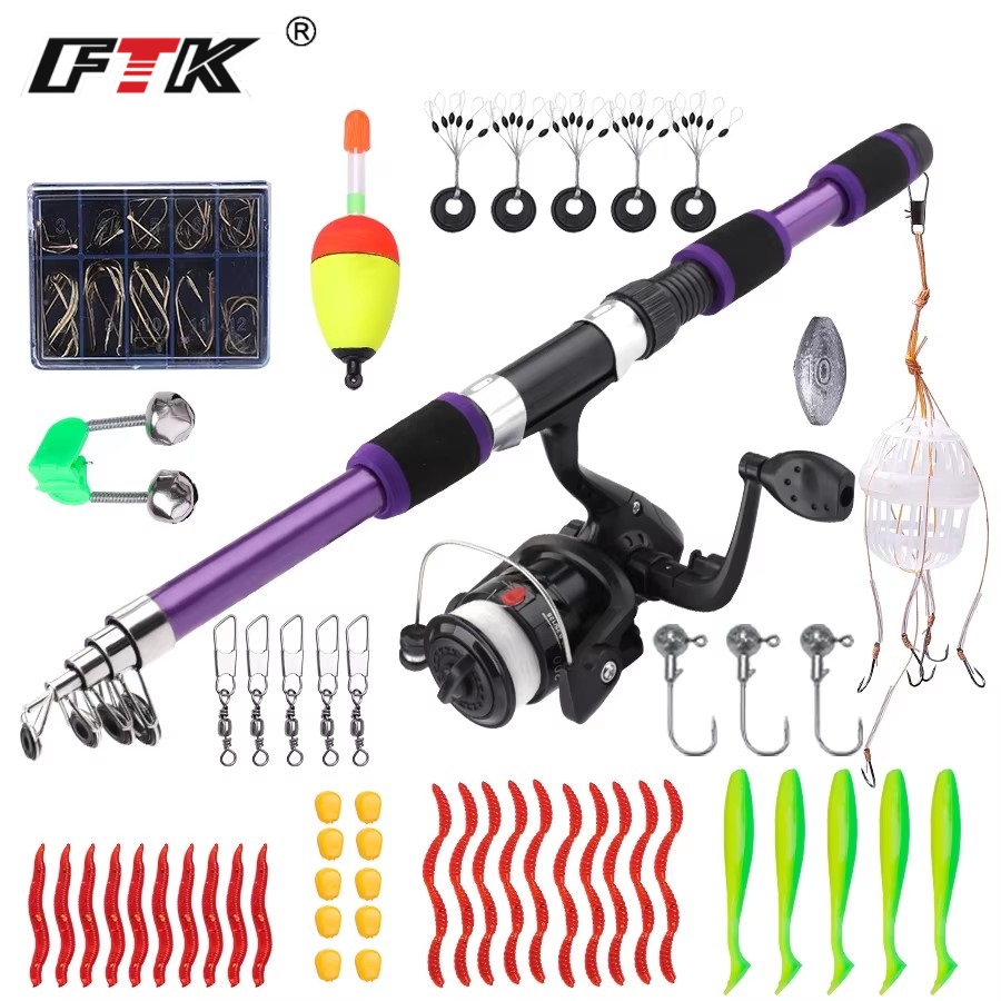 Fishing Rod Carbon Fiber - FTK 1,8 M Tragbare Spinning Angelrute
