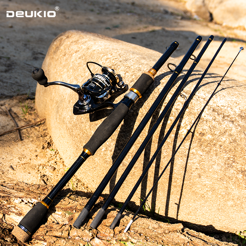 Fishing Rod Carbon Fiber - DEUKIO Angelruten- und Rollen-Set 1,8-2,1m Kohlefaser-Spinnrute