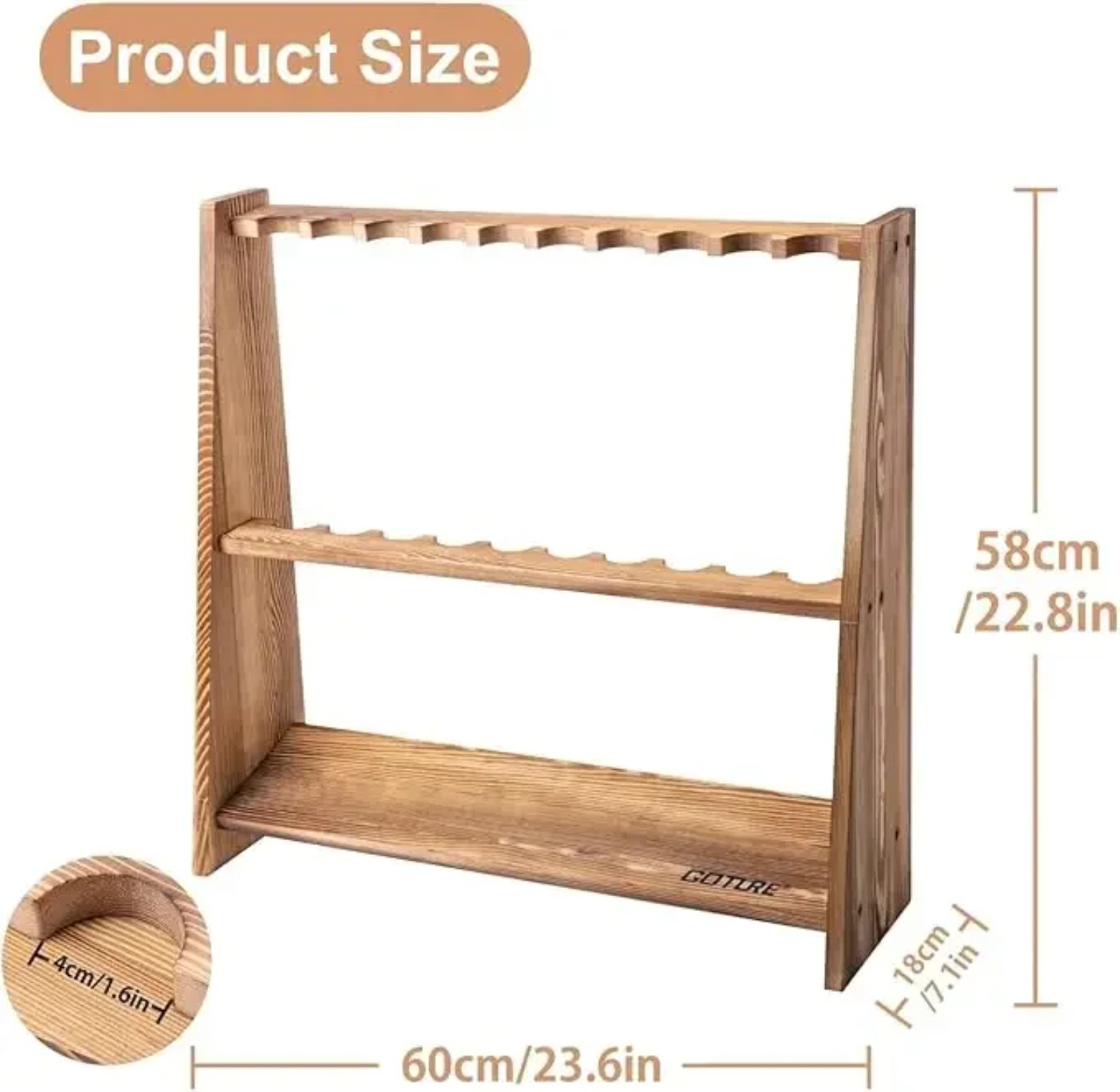 Goture Karbonisiertes Kiefernh – Fishing Rod Rack Bewertung und Preis