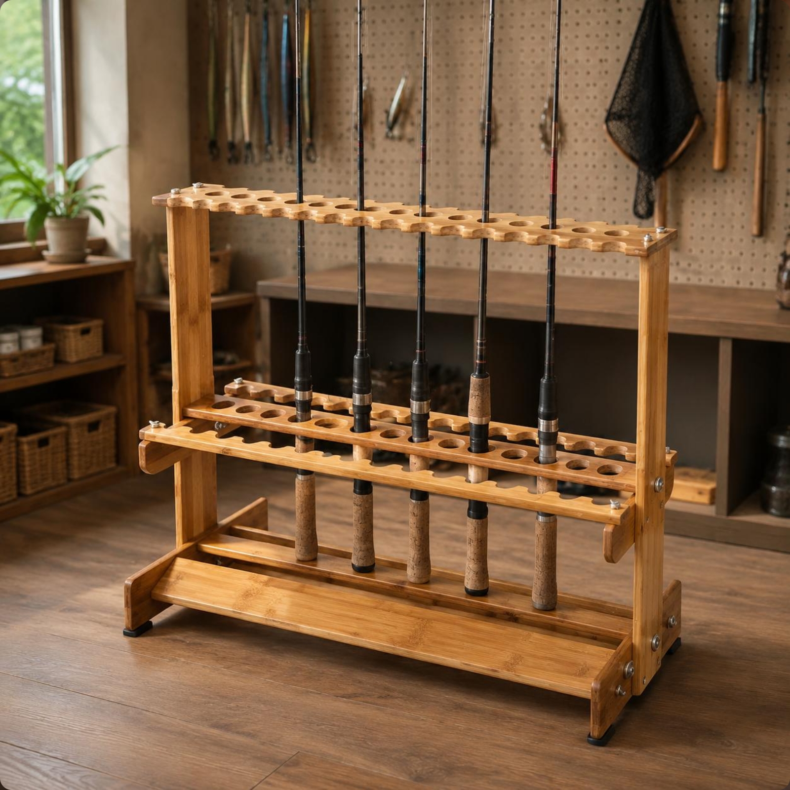 Vertikaler Bambus-Angelrutenst – Fishing Rod Rack Bewertung und Preis