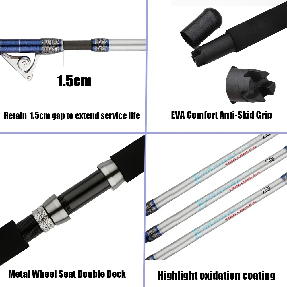 1,98 M 2,1 M Salzwasser Spinni – Fishing Rod Surf Bewertung und Preis