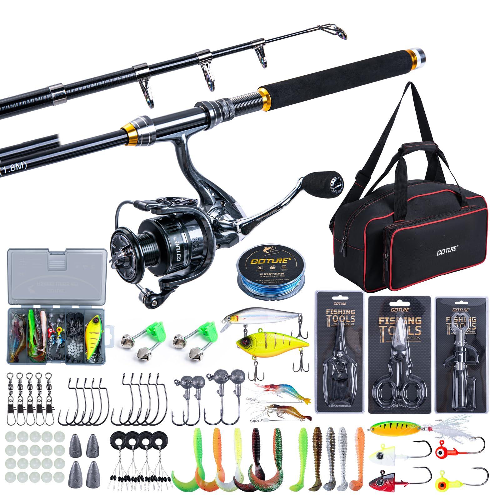 Goture Fishing Teleskoprute un – Fishing Rod Spinning Bewertung und Preis